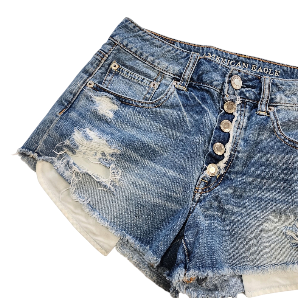 American Eagle Outfitters Jean Shorts High Rise Festival Sz 2 - Picture 3 of 5